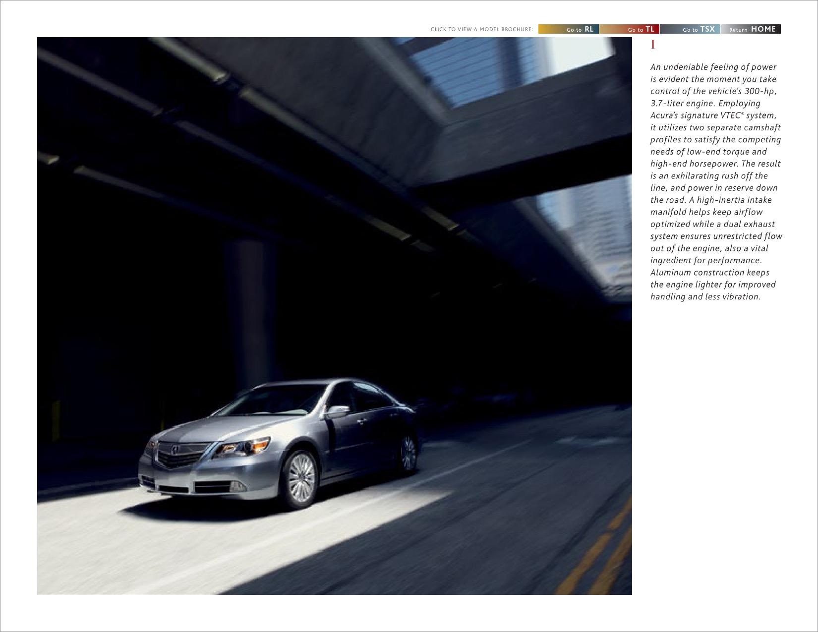 2012 Acura RL TL TSX Brochure Page 15